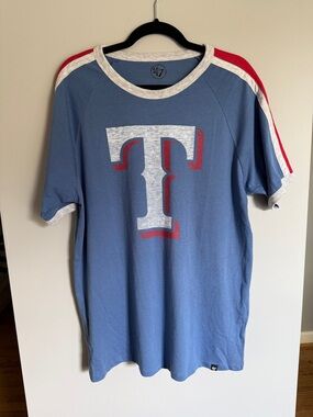 '47 Brand Light Blue Tee with White Neck Trim